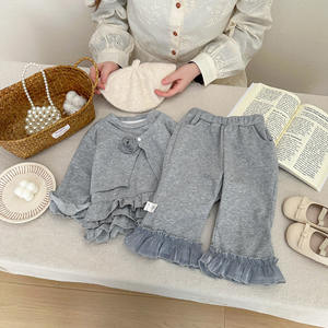 <span class=keywords><strong>Completo</strong></span> alla moda primaverile 2026 per <span class=keywords><strong>bambina</strong></span>, nuovo abbigliamento <span class=keywords><strong>elegante</strong></span> per bambini con maniche in pizzo, finto due pezzi in cotone, vestiti trendy effetto occhio di gatto - Product Image 4