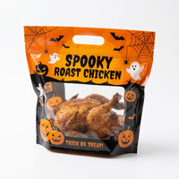 Sacs à poulet rôti Halloween Spooky Factory personnalisés, avec fermeture éclair étanche, poignée, compatibles micro-ondes et fenêtre anti-buée pour aliments cuits
