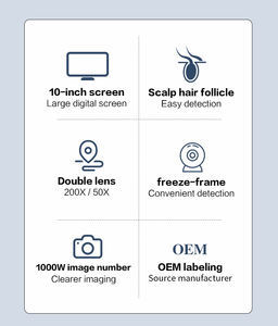 เครื่องวิเคราะห์เส้นผมแบบพกพาเครื่องวิเคราะห์เส้นผม10นิ้วเครื่อง50X หน้าจอ HD/หัววัด200X สำหรับร้านเสริมสวยและใช้ในบ้าน - Product Image 6
