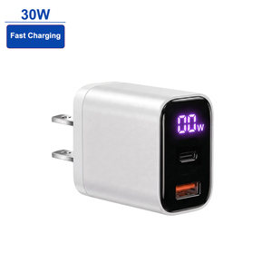 <span class=keywords><strong>Caricabatterie</strong></span> Rapido 30W 45W PD PPS 1C1A USB C USB A da Parete con Display Digitale, Spina USA, per Telefoni Cellulari - Product Image 1