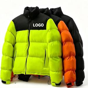 Veste d'hiver OEM pour homme, qualité supérieure, à capuche, décontractée, matelassée, avec patchwork/design lettres, fermeture éclair, personnalisable, imperméable et coupe-vent, en promotion - Product Image 6