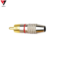 Conector RCA Macho Chapado en Oro, Enchufe de Soldadura de Audio y Video RCA, Enchufe Coaxial, Enchufe Lotus