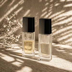 Wholesale Flat Square 25ml 30ml <b>empty</b> <b>glass</b> spray press lid perfume <b>bottle</b> - Product Image 3