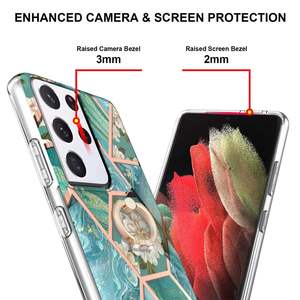 Señoras TPU for <span class=keywords><strong>Samsung</strong></span> <span class=keywords><strong>A13</strong></span> A33 A03 A73 Funda <span class=keywords><strong>de</strong></span> mármol for teléfono Funda <span class=keywords><strong>de</strong></span> lujo a prueba <span class=keywords><strong>de</strong></span> golpes con soporte para anillo - Product Image 2