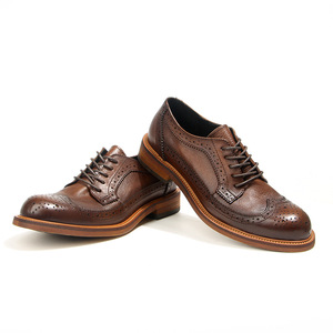 Zapatos de Vestir Formales de Cuero Vacuno de Lujo con Punta Cuadrada, Cordones, Duraderos, Transpirables y Antideslizantes para Hombre, Estilo Brogue Clásico - Product Image 6