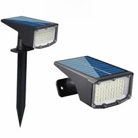 Projecteurs solaires d'extérieur 53 LED, éclairage paysager solaire, lampes murales étanches pour allée, cour, jardin, entrée de voiture