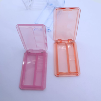 Récipient à cosmétiques Boîtes en plastique Rectangle rechargeable Boîte de maquillage claire Vide Compact Poudre cas Blush Conteneur Emballage