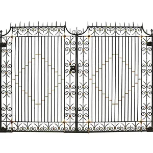 华艺专业定制男士门扇设计铝栅栏板用于游泳花园栅栏组合门