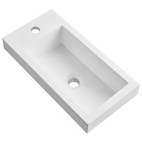 Nouveau design, petite taille, lavabo en résine tendance européenne, lavabo rectangulaire simple pour appartement moderne en ville