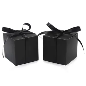 Boîte d'emballage de chocolat en matériau de qualité alimentaire Offre Spéciale, boîte en papier d'emballage de cadeau d'anniversaire avec ruban à nœud