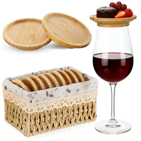 Plateau de service moderne en bois, résistant à la chaleur, écologique, pour verres à vin, charcuterie et apéritifs, avec panier en osier, emballé en carton