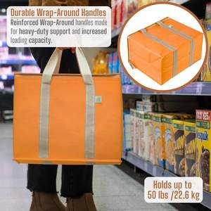 VENO Confezione da 2 Borse Termiche Isolate in PP Pieghevoli Resistenti Capacità 22 kg Chiusura con Cerniera per Consegna Cibo e Spesa (Autunno) - Product Image 6