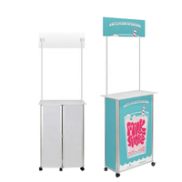 Table de promotion pliable en aluminium portable avec roulettes