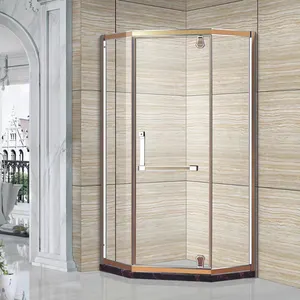 Новая функциональная стеклянная Складная Дверь Раздвижная Дверь ванная душевая кабина в форме ромба интегрированная душевая комната