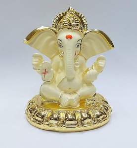 Statue de Ganesha en résine artisanale décorative, Feng Shui, Dieu hindou de la richesse, sculpture, ornement de trompe d'éléphant thaïlandais pour les mariages - Product Image 1