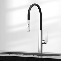 Robinet de cuisine moderne en acier inoxydable brossé, à double poignée, à montage sur comptoir, eau froide uniquement, rotation universelle, le plus vendu