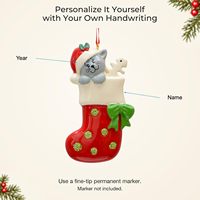 Ornement de Noël personnalisé pour chat 2027 – Souvenir de Noël pour chaton à suspendre à l'arbre