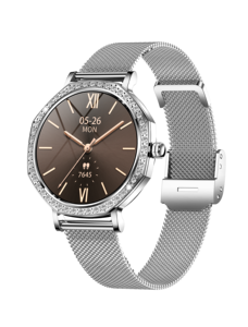 Montre intelligente pour femme tendance 2025 KC98 avec suivi <span class=keywords><strong>de</strong></span> la fréquence cardiaque, appels, musique, IA vocale, suivi du sommeil, <span class=keywords><strong>e</strong></span>-<span class=keywords><strong>mail</strong></span> et calendrier - Product Image 3