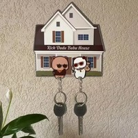 Nouveau porte-clés mural Panda Bubu et Dudu acrylique porte-clés cintre dessin animé sac à dos breloque porte-clés pendentif accessoire Couple cadeaux