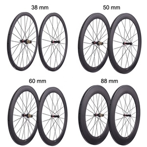 Factory 23 Wide Carbon Tubular Laufradsatz 700C Clincher Felgenbremse Rennrad-Laufräder 38/50/60/88mm Tiefe mit Novatec Powerway Nabe - Product Image 1