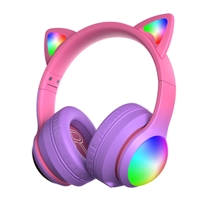 Nhà máy OEM ánh sáng đầy màu sắc trẻ em Tai nghe <span class=keywords><strong>C1</strong></span> <span class=keywords><strong>Bluetooth</strong></span> 6.0 Phiên bản Mèo Tai nghe tai mềm miếng bọt biển 8 giờ làm việc cho đi - Product Image 2