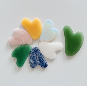 High Quality Natural Crystal Rose Quartz <b>Jade</b> Heart Shaped Face Massager Gua Sha Facial Tool Natural Stone Guasha - Product Image 1