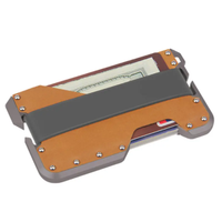 Sanchuan chine fournir RFID bouclier ouvre-bouteille hommes porte-cartes en métal portefeuille intelligent en cuir en alliage d'aluminium porte-carte