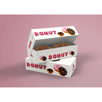 Boîte d'emballage de donuts en papier, mini taille, impression personnalisée, boîtes d'emballage de gâteaux avec fenêtre transparente, bon marché, 20 pièces