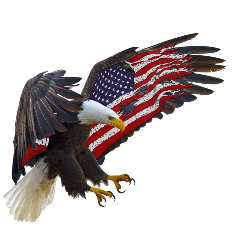 American flag eagle car sticker American eagle car flower sticker American flying eagle flag car sticker