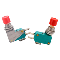 Micro-interrupteur à bouton-poussoir rouge KW7-D 16A 250VAC, montage sur panneau, 1NO, action momentanée, avec bornes à connexion rapide