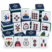 Ensemble de Mahjong Quilt 160 pièces, tuiles en acrylique, thème ferme et grange, style américain avec jokers