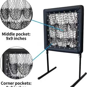 Red de Lanzamiento de 9 Hoyos, Red de Béisbol Resistente con <span class=keywords><strong>Zona</strong></span> de Strike para Lanzamiento y Bateo, Equipo de Entrenamiento con Altura Ajustable - Product Image 4