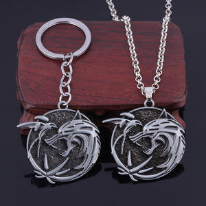 Collier tête de loup The <span class=keywords><strong>Witcher</strong></span>, porte-clés, médaillon, pendentif, cadeau - Product Image 2
