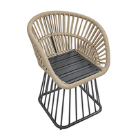 Ensemble de table et chaises de salle à manger de luxe 3 Pcs Patio Aluminium Moderne Balcon Ensemble de tables et chaises de loisirs pour café en métal