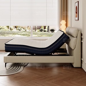 Giường điện da cao cấp, thiết kế công thái học, nhiều chức năng thông minh, điều chỉnh được, hiện đại, điều khiển từ xa không dây, có thể ngả lưng, nệm di động, khung kim loại - Product Image 3