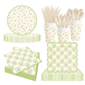 Platos y Servilletas Desechables con Diseño de Flores Silvestres DAMAI, Decoraciones Florales para Picnic de Primavera, Bodas, Cumpleaños, Fiestas de Té - Product Image 4