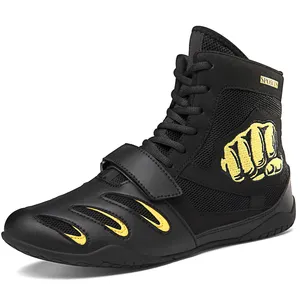 Novo design profissional personalizado logotipo boxe sapatos ginásio wrestling boxe sapatos