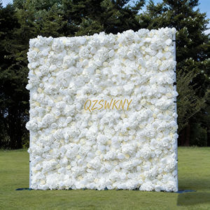 Mur de fleurs artificielles romantiques 3D 5D, taille 8 pieds x 8 pieds, décoration de toile de fond pour mariage, réception, photomaton - Product Image 3