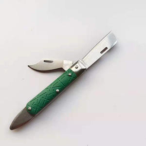 Cuchillo de injerto plegable Evergreen de acero inoxidable de 80 mm con hoja recta y mango antideslizante verde, herramienta de jardín - Product Image 4
