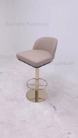 Tabouret haut en velours et métal, design moderne, idéal pour un bar ou une salle à manger de luxe, livraison gratuite