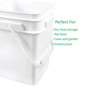 White Pails and Lids Economical Durable and Easy to Use Heavy Duty 4 Gallon Buckets for Food Storage