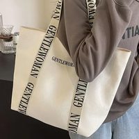 Sac fourre-tout en toile naturel de poche de grande capacité personnalisé pour les femmes sac de livre réutilisable pour les étudiants et le travail