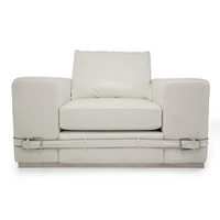 Fauteuil d'appoint rembourré moderne pour chambre d'hôtel et salon, avec coussin moelleux et base métallique, chaise de loisirs confortable pour la maison