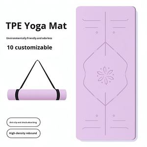 Dropshipping ZJFIT Tapete de <span class=keywords><strong>Yoga</strong></span> Ecológico de Doble Capa de 6mm TPE, Rectangular, con Correa de Transporte, Antideslizante, Plegable, Duradero, con Logotipo Personalizado, Protección UV - Product Image 5