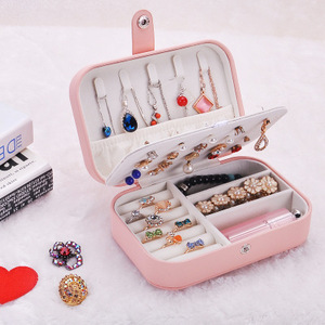 E575 Fashion <strong>Girl</strong> Portable Leather Organizer Earring Travel Jewel Case <strong>Jewellery</strong> Packaging Gift Boxes Jewelry <strong>Box</strong> - Product Image 2