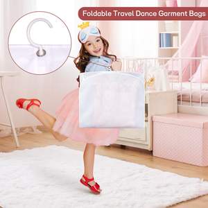 PEVA Costume Dance <strong>Garment</strong> <strong>Bag</strong> with 3 Clear Zipper Pockets 60*100cm Black for Travel &amp; Competitions Storage Protector - Product Image 2