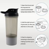 Sport de plein air Portable 400ml 12 Oz bouteille de boisson en plastique Fitness Gym Pro protéine poudre mélange Shaker tasse bouteille avec stockage