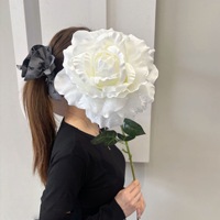 Roses artificielles en soie, extra-larges, rouges, pour la prospérité et la bonne fortune, décoration de mariage et de fêtes, pour l'exportation transfrontalière