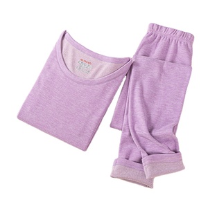 Set biancheria intima termica da <span class=keywords><strong>donna</strong></span> pantaloni invernali a doppia faccia spazzolata manica lunga-commercio all'ingrosso - Product Image 2