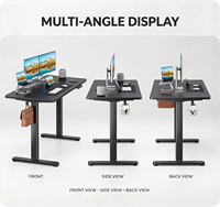 Bureau debout électrique avec crochet pour casque et crochet pour sac, réglable en hauteur, pour double moniteur, bureau à domicile